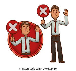 set of people with web buttons, vector