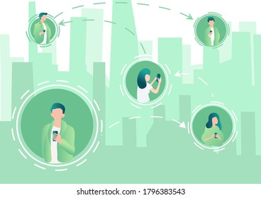 El conjunto de personas que envían mensajes 