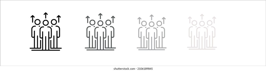 Set of peoples icons. Crowd signs. People symbol in line design. Business partnership, teamwork and group of people icon. People. Infographic people. organizational users. vector