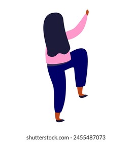 set of people's poses in a stylish world day design female