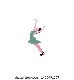 set of people's poses in a stylish world day design female