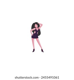 set of people's poses in a stylish world day design female