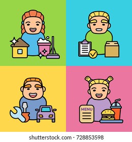 Set of people's professions icons. Vector illustration
