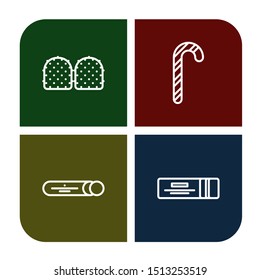 Set of peppermint icons such as Gummy, Candy canes, Mint, Chewing gum , peppermint