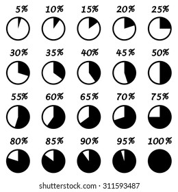 set of the percent circles icons vector for gif animation web icon