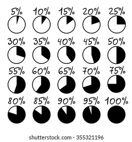 set of the percent circles icons vector for gif animation web icon