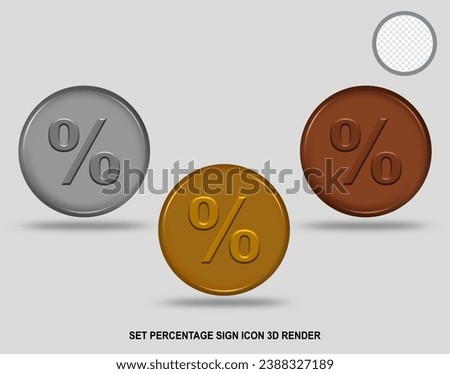 set percentage sign icon 3Drender