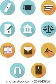 Set of perfect flat icons of court topic.Useful for inphograpics, presentation and web site.
