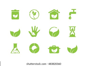 set of perfect for nature, health and other themes icons