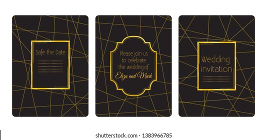 Set of perfect vector card templates. Ideal for Save the Date,anniversary, birthday cards, wedding  invitations. 