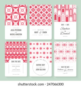 Set of perfect vector card templates. Ideal for Save The Date, baby shower, mothers day, valentines day, birthday cards, invitations.