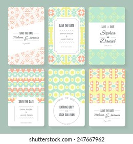 Set of perfect vector card templates. Ideal for Save The Date, baby shower, mothers day, valentines day, birthday cards, invitations.