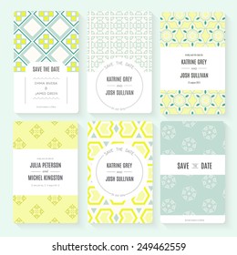 Set of perfect vector card templates. Ideal for Save The Date, baby shower, mothers day, valentines day, birthday cards, invitations.