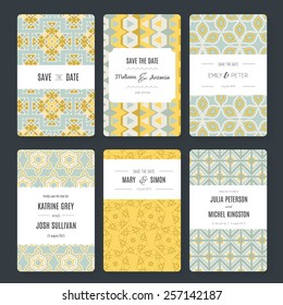 Set of perfect vector card templates. Ideal for Save The Date, baby shower, mothers day, valentines day, birthday cards, invitations.