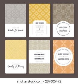 Set of perfect vector card templates. Ideal for Save The Date, baby shower, mothers day, valentines day, birthday cards, invitations.