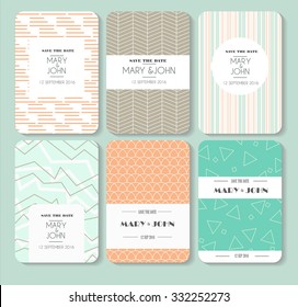 Set of perfect vector card templates. Ideal for Save The Date, baby shower, mothers day, valentines day, birthday cards, invitations.