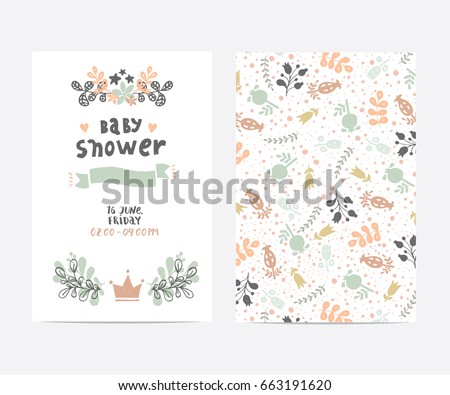 Set of perfect vector card templates. Ideal for baby shower, mothers day, valentines day, birthday cards, invitations, prints, scrapbook