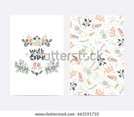 Set of perfect vector card templates. Ideal for baby shower, mothers day, valentines day, birthday cards, invitations, prints, scrapbook
