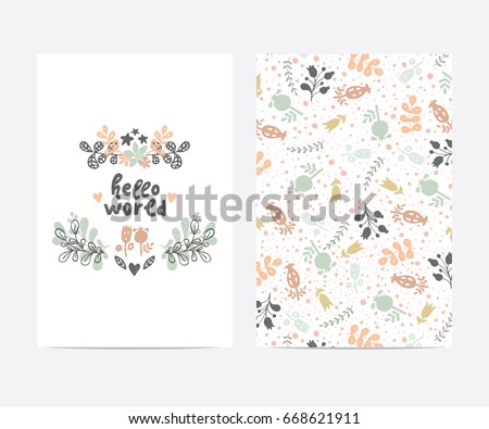 Set of perfect vector card templates. Ideal for baby shower, mothers day, valentines day, birthday cards, invitations, prints, scrapbook