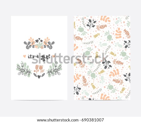 Set of perfect vector card templates. Ideal for baby shower, mothers day, valentines day, birthday cards, invitations, prints, scrapbook