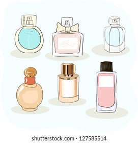 Set of a perfume bottle