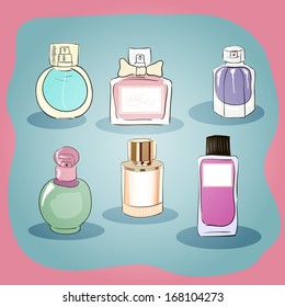 Set of a perfume bottle