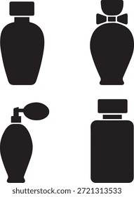 Conjunto de ícones de frascos de perfume em diferentes estilos