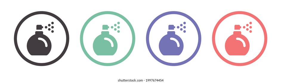 Set of perfume container icon vector illustration.