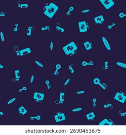 Set Perfume, French baguette bread, Flag Italy and Old key on seamless pattern. Vector