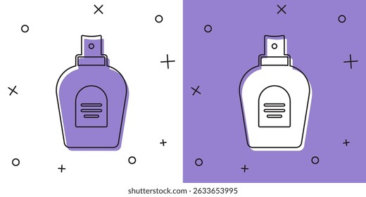 Set Perfume icon isolated on white and purple background.  Vector
