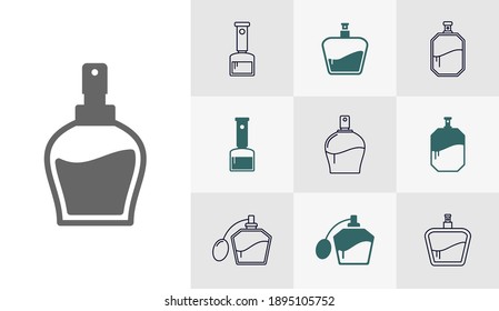 Set of Perfume icon logo design vector template, Fashion icon concepts, Creative design