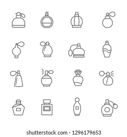 Set of perfume Related Vector Line Icons. Contains such Icons as scent, fragrance, cosmetics and etc. - Vector 