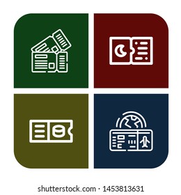 Set of permission icons such as Tickets, Ticket, Boarding pass , permission