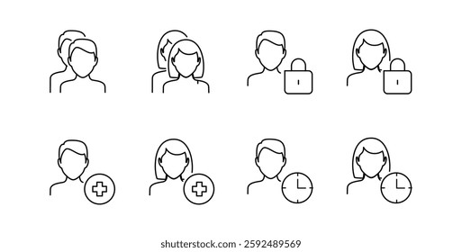 Set of person collection icon