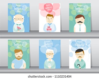 Set of person desing for happy father's day card ,poster,template,greeting cards,people,men,dady,Vector illustrations