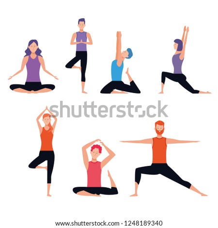 set of person doing yoga poses
