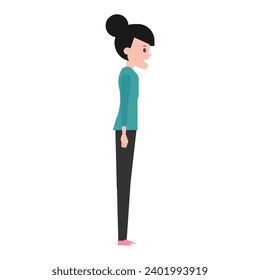 set of person poses facing set
