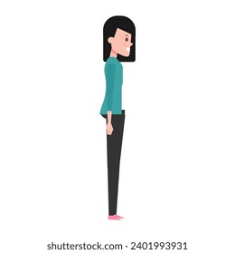 set of person poses facing set