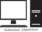 set of personal computer vector