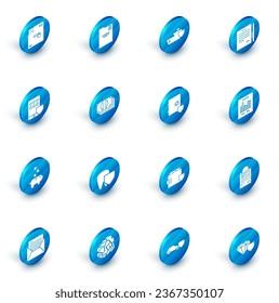 Set Personal folder, Ship with shield, Contract pen, Smartphone insurance, Piggy bank coin, Stacks paper money cash, Document graph chart and Safe icon. Vector
