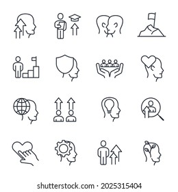 set of Personal Growth or soft skill people elements symbol template for graphic and web design collection logo vector illustration