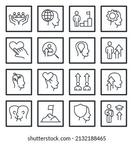 set of Personal Growth or soft skill people elements symbol template for graphic and web design collection logo vector illustration