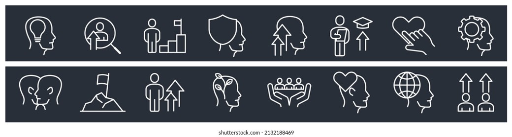 set of Personal Growth or soft skill people elements symbol template for graphic and web design collection logo vector illustration