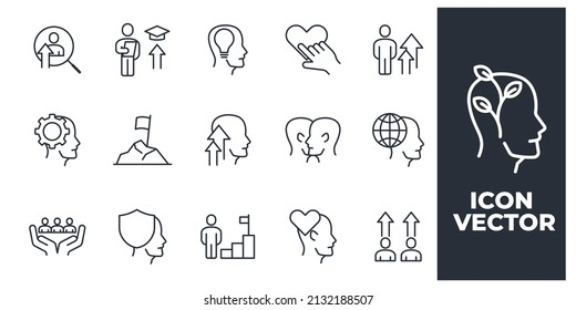 set of Personal Growth or soft skill people elements symbol template for graphic and web design collection logo vector illustration