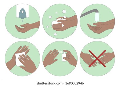 Set of personal hygiene icons. Vector illustration.
