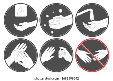 Set von persönlichen Hygienezeichen. Vektorillustration.
