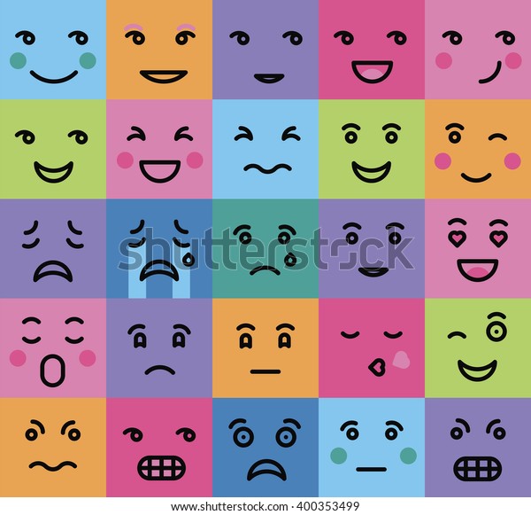 Set Persons Emotion On Color Background Stock Vector (Royalty Free ...