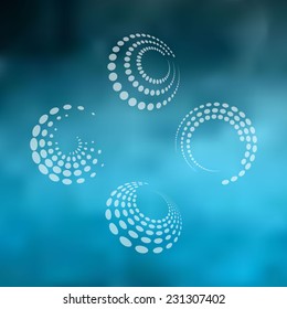 Set of perspective abstract logos. Corporate icons. Vector illustration.