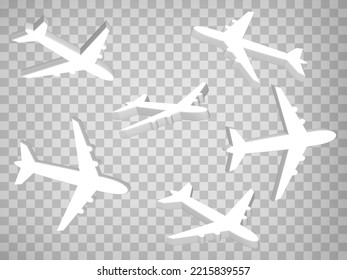 Set of perspective projections 3d aircraft on transparent background. High detailed 3d aircraft . Abstract concept of graphic elements for your design. EPS 10