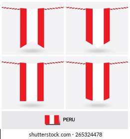 Set of Peru flag. vector illustration